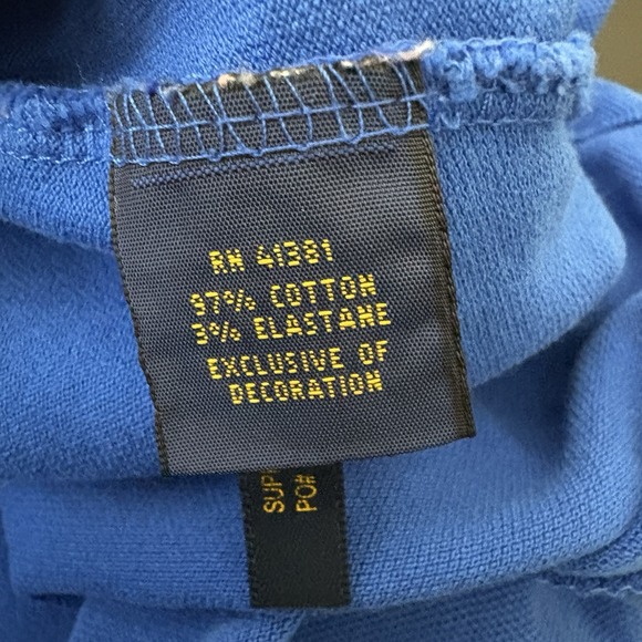 Polo Ralph Lauren Polo Shirt Boys Size Medium Blue Long Sleeve Big Pony Casual - Picture 7 of 7